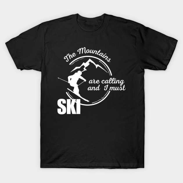 Lispe Ski the Mountains are Calling T-Shirt by Lispe